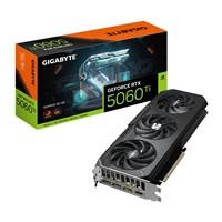 Various Gigabyte NVIDIA GeForce RTX 5060 Ti Gaming OC 8GB GDDR7 Graphics Card, front view showing triple fan cooling system and RGB lighting.