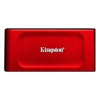 Various Kingston XS1000 Red (SXS1000R/2000G) 2TB Portable External SSD, read 1050MB/s, write 1000MB/s, USB 3.2 Gen 2 with 5-year warranty, in red color.