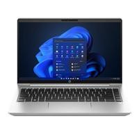Various HP ProBook 445 G10 AL0A4AT#ABU Laptop, 14 Inch FHD Screen, AMD Ryzen 5 7530U, 16GB RAM, 512GB SSD, AMD Radeon Graphics, Windows 11 Pro, open showcasing screen and keyboard.