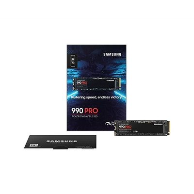 Samsung 990 PRO(MZ-V9P2T0BW) 2TB NVMe SSD, PCIe Gen4, M.2 Interface, 2280, Read 7450 MB/s, Write 6900 MB/s, 5 Year Warranty
