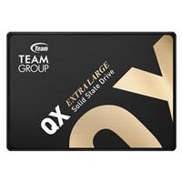 Various Team QX2 (T253X7002T0C101) 2TB 2.5 Inch SSD, Sata 3 Interface, Read 560MB/s, Write 550MB/s, 3 Year Warranty, product box with black and gold design.
