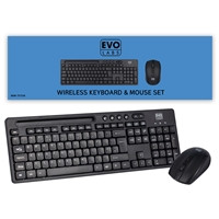 Evo Labs WM-757UK Wireless Keyboard and Mouse Combo Set, With Integrated Tablet/ Mobile/ Smartphone Stand