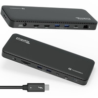 Plugable TBT4-UD5 ThunderBolt 4 Dual Monitor (2x 4K or 1x 8K) 96W USB-C PD Docking Station