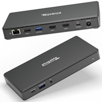 Plugable UD-MSTH2 USB-C Dual HDMI 4K 65W USB-C PD Driverless Docking Station