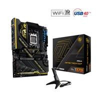 Various ASRock X870E TAICHI OCF AMD AM5 Socket Motherboard, ATX, 2x DDR5 Slots, 6x M.2 Socket, Fitted I/O Shield, 5GbE LAN, Wi-Fi 7, 1x HDMI Port, with I/O shield and antenna.