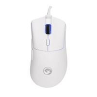 Various Marvo Scorpion G950 Niro 40 USB RGB Programmable Gaming Mouse (White), front view of the white gaming mouse with blue LED lighting and ergonomic design.