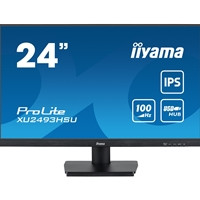 iiyama ProLite XU2493HSU-B7 IPS Monitor - 24 Inch, 1920x1080 Full HD (1080p) @ 100 Hz, 250 cd/m, 1ms, USB-Hub, HDMI, DisplayPort, speakers