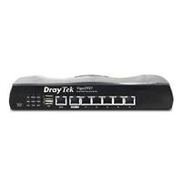 Various DrayTek V2927-K Vigor 2927 Wired High Speed Gigabit Firewall Router, front view showing multiple Ethernet ports and status indicators.