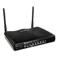 Various DrayTek V2927AX-K Vigor 2927ax Wireless 6 AX High Speed Gigabit Firewall Router, black router with multiple ports and two external antennas