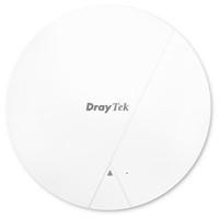 Various DrayTek VAP1062C-K VigorAP 1062C Wireless 6 AX6000 Ceiling Mounted Mesh Access Point, round white ceiling-mounted device with DrayTek logo