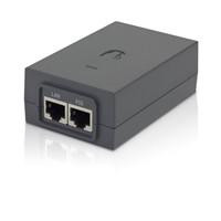 Various Ubiquiti POE-48-24W 48V 24W PoE Power Injector, compact device with LAN and port connections for reliable network power supply.