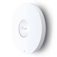 Various TP-Link Omada EAP650 AX3000 Ceiling Mount WiFi 6 Access Point, white oval-shaped wall-mounted device with sleek design.
