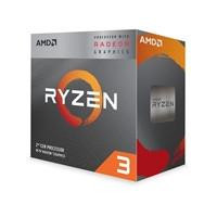 Various AMD Ryzen 3 3200G 4 Core AM4 Processor, retail packaging box with Ryzen logo and processor specifications, including 3.8GHz base and 4.0GHz boost clock, with Wraith Stealth Cooler and Radeon Vega 8 Graphics.
