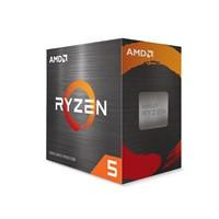 Various AMD Ryzen 5 5600X 6 Core AM4 Processor, including packaging box with product name and specifications, and Wraith Stealth Cooler for cooling.