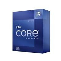 Various Intel 12th Gen Core i9-12900KF 16 Core Processor, product box with blue design and Intel branding, featuring specifications including 24 threads, 3.2GHz base clock, up to 5.2GHz Turbo, Alder Lake socket LGA1700, 30MB cache, and 125W power consumption.