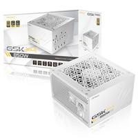 Various Antec GSK ATX3.1 850W Power Supply, white color, full modular design with PCIe 5.1 support, 80 PLUS Gold efficiency, JP capacitors, silent FDB fan, and CircuitShield protection features.