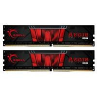 Various G.SKILL Aegis F4-3200C16D-16GIS 16GB (2x 8GB) DIMM System Memory, 3200MHz DDR4, CL16 - image of two memory modules with black and red design and G.SKILL logo.