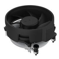 Various Low Profile AMD CPU Cooler With 90mm PWM Fan, front view showing compact black design with a 90mm fan for efficient cooling and low profile construction for space-saving installation.