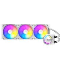 Various Antec Skeleton 360ARGB Liquid CPU Cooler, white 360mm radiator with three RGB cooling fans and universal socket for high-performance CPU cooling.