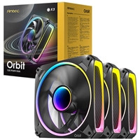 Antec Orbit 120 ARGB 120 mm PWM Fan Triple Pack - 120 mm x 28 mm, Fluid Dynamic Bearing, 200-2000 RPM, 66.72 CFM, aRGB Lighting