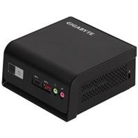 Various Gigabyte BRIX (GB-BTIP-N150) Barebone Kit, Intel N150 3.6GHz Quad Core CPU, compact mini PC with multiple expansion slots, including one DDR5 SO-DIMM slot, two M.2-2280 slots, and one M.2-2230 slot, black casing with ports on the front panel.
