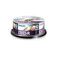 Various Philips DVD-R 16X 25 PK Spindle, spindle of 25 blank DVD-R discs for data storage and recording.