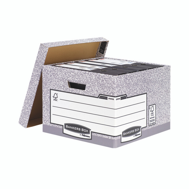 Bankers Box Stor Box Large GREY PK10