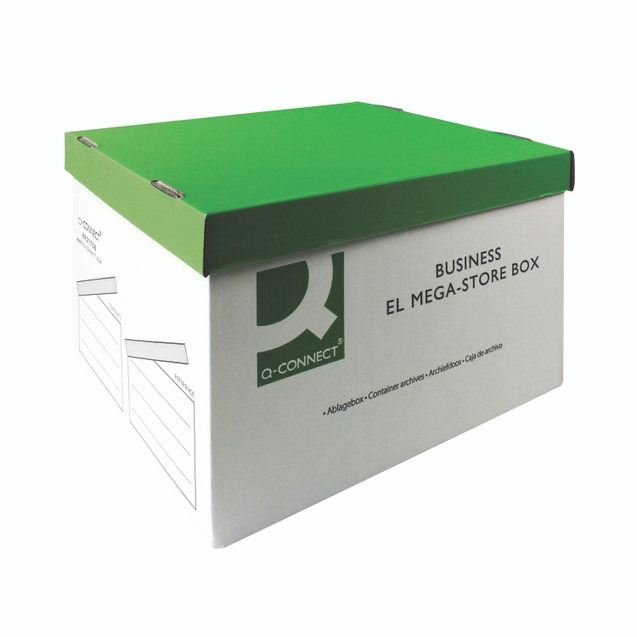 Q-Connect Megastore Box GRN/WHT PK10