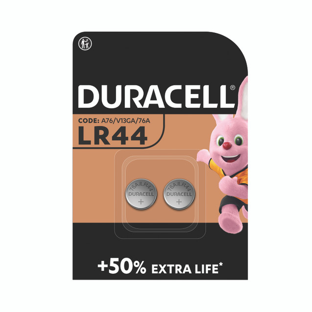 Duracell LR44 Button Battery PK2