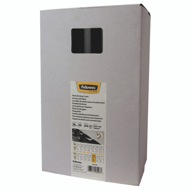Fellowes 38MM Black Bind Comb PK50