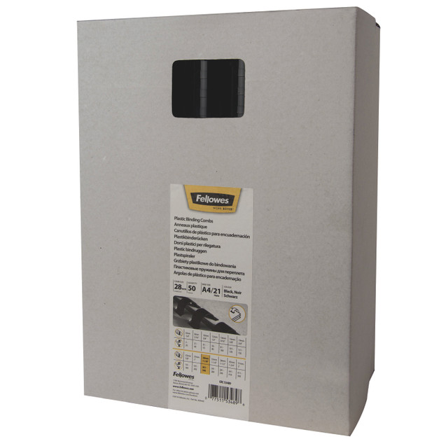 Fellowes 28MM Black Bind Comb PK50