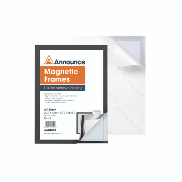 Announce Magnetic Frames A3 BLK PK2