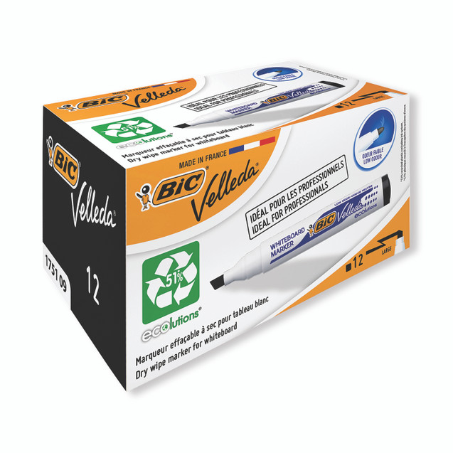 Bic Velleda 1751 Markers Black PK12