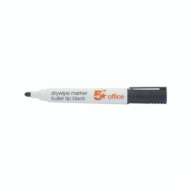 Drywipe Marker Bullet Tip BLK PK12
