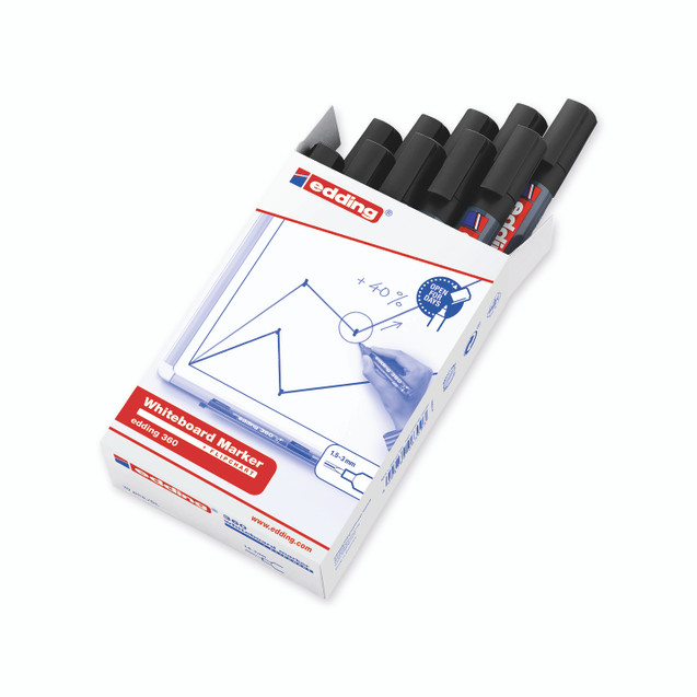 Edding 360 Drywipe Marker Black PK10
