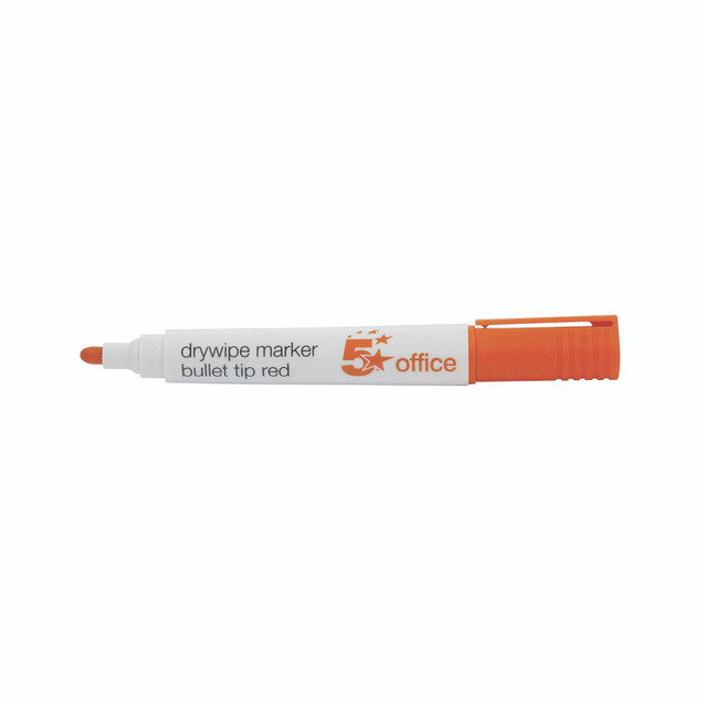 Drywipe Marker Bullet Tip Red PK12