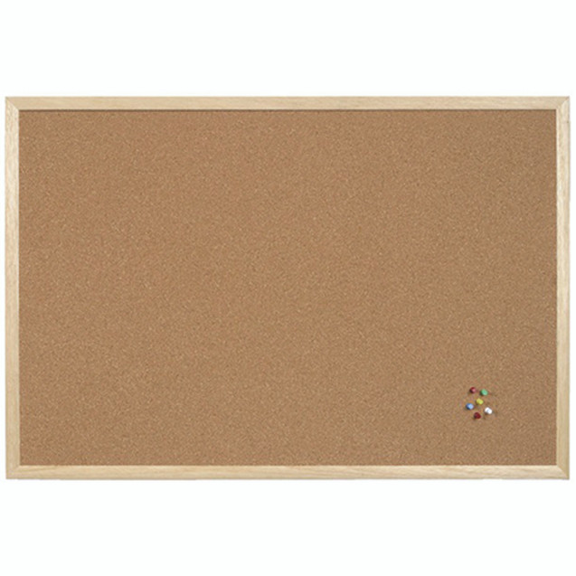 Q-Connect Cork Board Wooden Frame