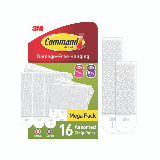 Command Hanging Strips 8M + 8L PK16