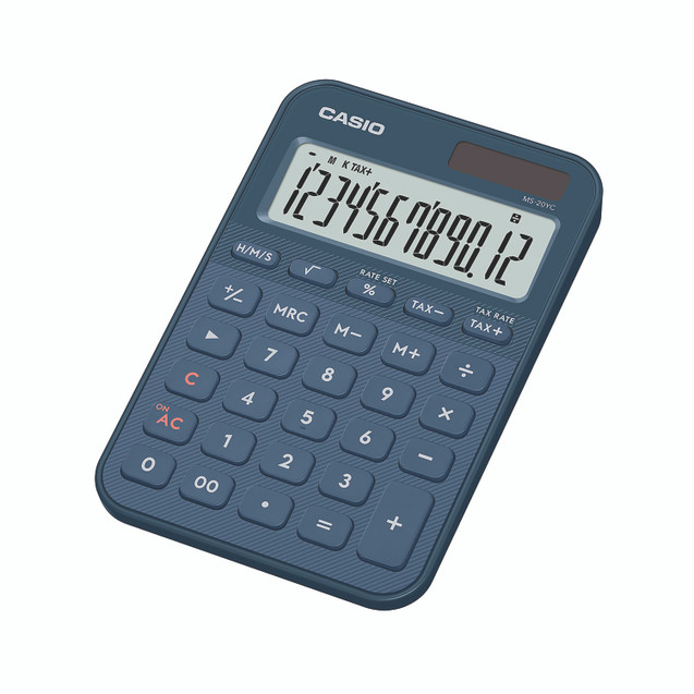 Casio MS-20YC Mini Desk Calc Nav BLU