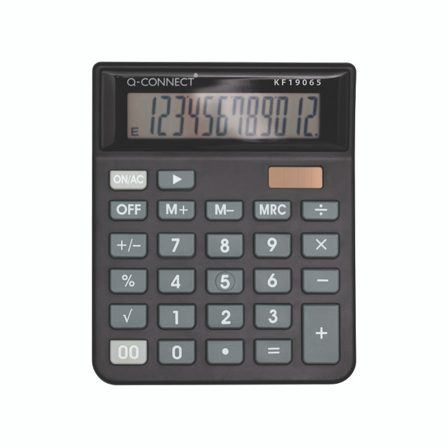 12 Digit Calculator Medium Black