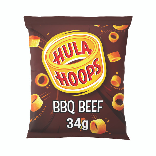 Hula Hoops Bbq Beef Crisps 34G PK32