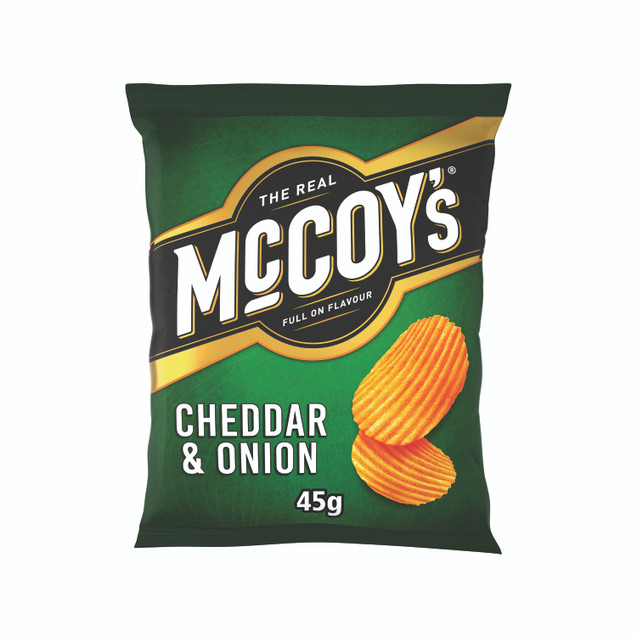 Mccoys Cheddar/Onion Crisps 45G PK36