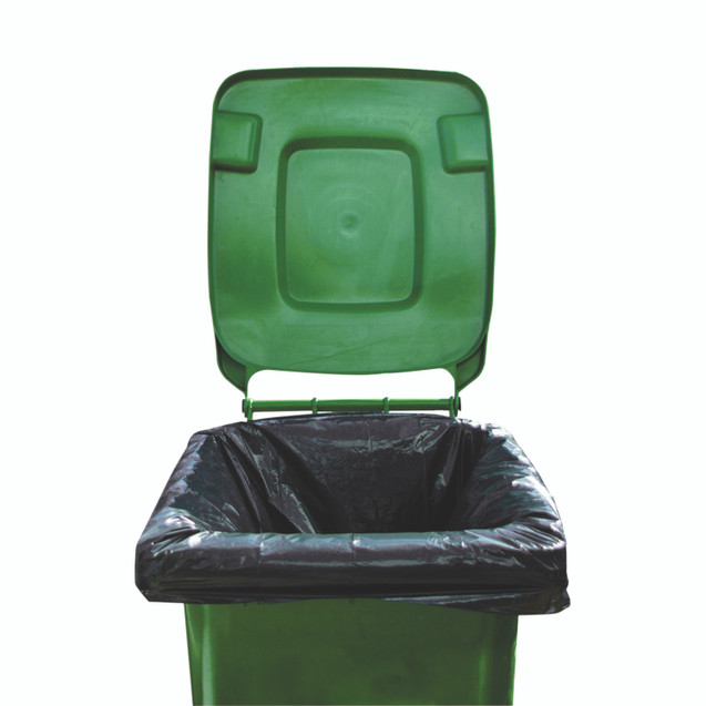 2Work Wheelie Bin Liners Black PK100