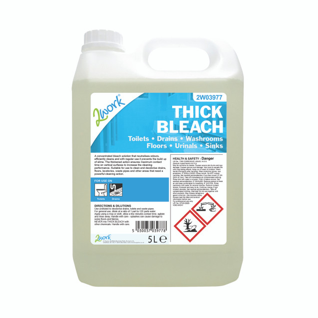 2Work Thick Bleach 5 Litre Bottle
