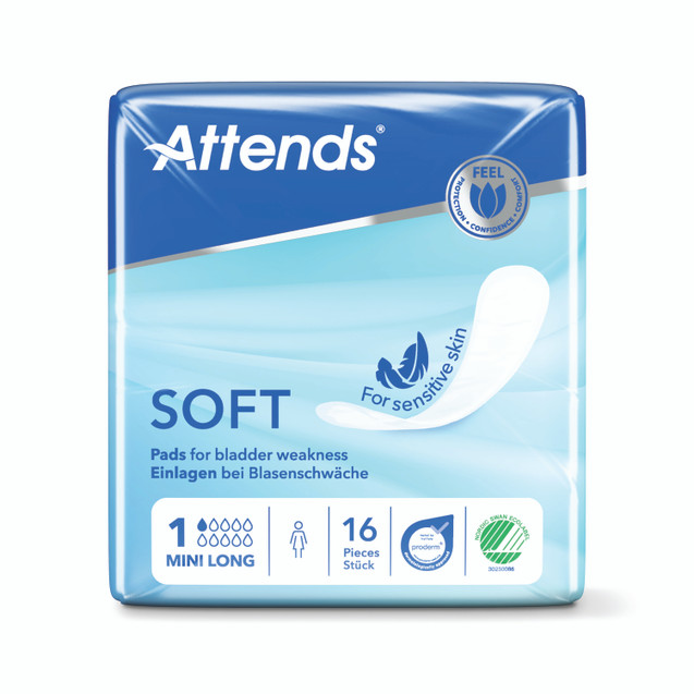 Attends Soft Pad Sz 1 Lng Mini PK16