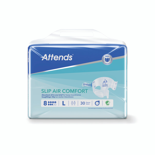 Attends Slipair Nappy Sz 8L X4 PK30