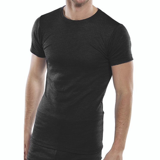 Short Sleeve Thermal Vest Black M