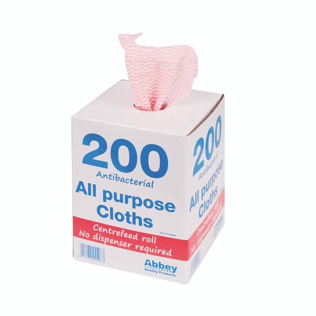 Antibacterial Cloths Roll Red PK200