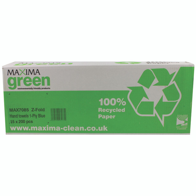Maxima 1PLY Zfold Handtowl BLU PK12