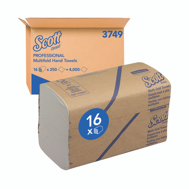 Multi-Fold Hand Towels X250 WHT PK16